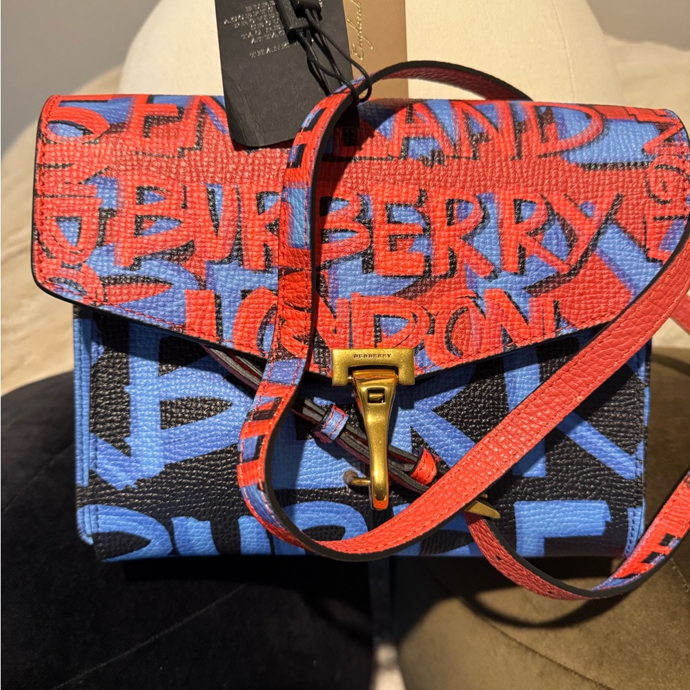 Burberry Graffiti Crossbody Bag in Red and Blue